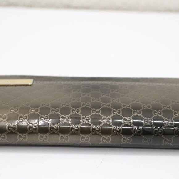 Gucci Metallic Grey Microguccissima Patent Leather Continental Wallet - Picture 6 of 16